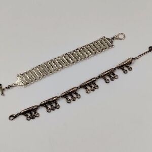 Two silver cuff bracelets women's unbranded